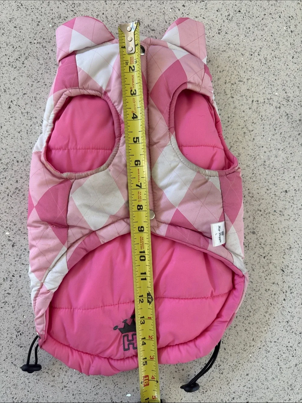 Pink Argyle Quilted Dog Vest